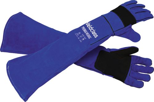 Gloves Welding PROMAX WG16XC Blue Long Cuff 680mm Lefts (Pair of 2 x LH Gloves) Weldclass *** MOQ 6 ***