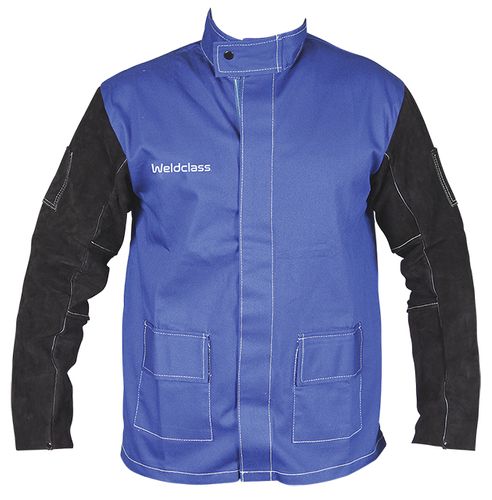 Jacket PROMAX BF3 Blue FR Leather Sleeves 3XL Weldclass