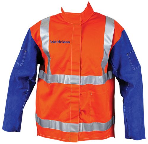 Jacket PROMAX HV2 FR Hi-Viz Leather Sleeves   M Weldclass