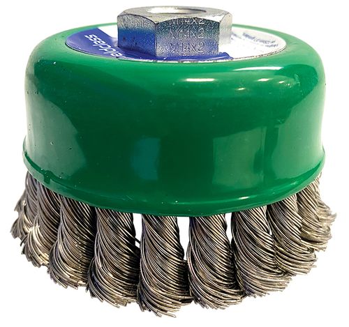 Wire Brush Cup Twist-Knot  92mm Opti-5 M14x2 Stainless-Steel Weldclass