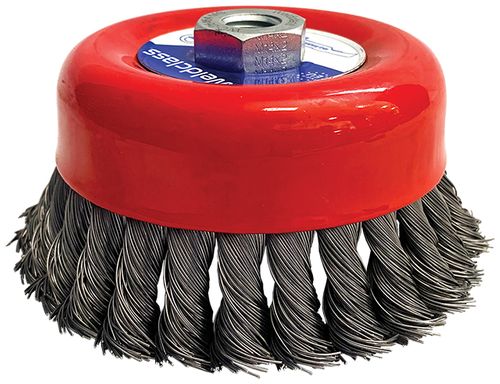 Wire Brush Cup Twist-Knot 120mm M14x2 Mild-Steel Weldclass