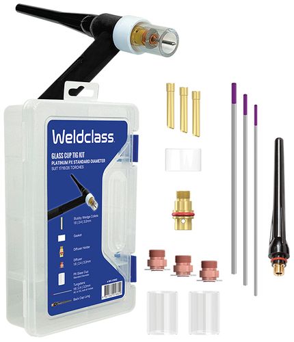 TIG Parts Kit With Storage Box PLATINUM PX (Glass Cup) Series 17/18/26 Std Diameter Weldclass