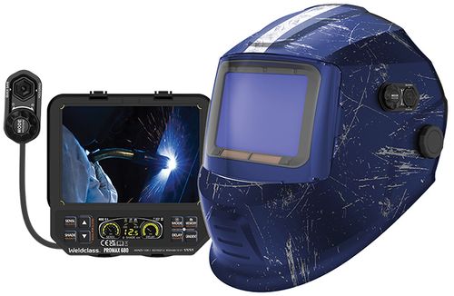 Helmet PROMAX 680 Digital Blue Retro Graphic Weldclass