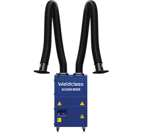 Fume Extractor Mobile ALLCLEAR MA350 AUTO 3ph/415V Twin 3m Arms Auto-Clean Weldclass