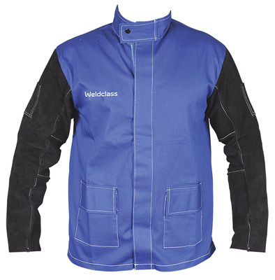 Jackets - PROMAX BF3 Blue FR with Leather Sleeves