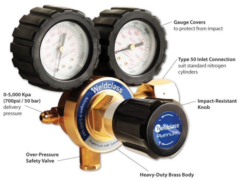 Nitrogen Regulator 5,000kpa 700psi Weldclass Australia