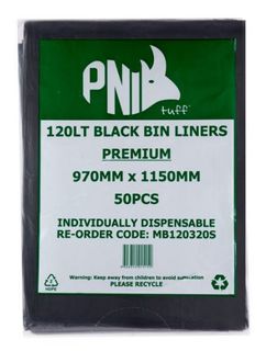 120L x 200   25um   Extra Heavy Duty Bin Liner