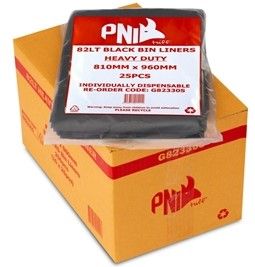 82L BLACK  x 250  Extra Heavy Duty