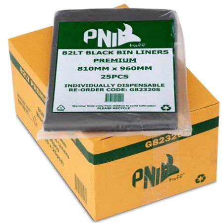 82L BLACK  x 250  _Economy_ Extra Heavy Duty