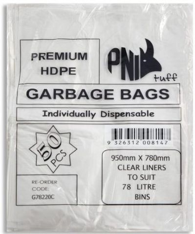 82L Clear x 250 17um Medium Duty liner