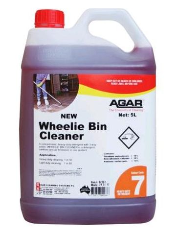 5L Agar Wheelie Bin Cleaner. Concentrate detergent