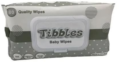 Baby Wipes Tibbles Economy 1x pack of 80