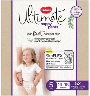 Huggies Nappy Pants SIZE 5  14-18kg  52/ctn WALKER