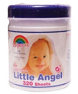 Baby Wipes Little Angel  1x tub of 320 wipes
