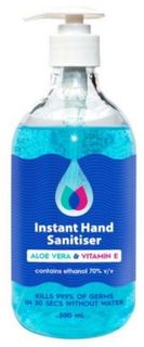 500ML PREM Instant Hand Sanitiser 70% Aloe Vera & Vit E