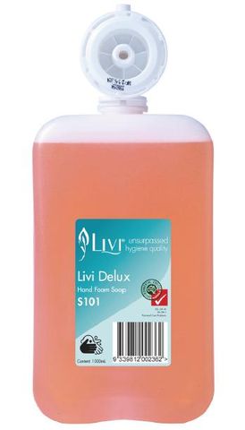 Livi Delux hand foam soap 6 X 1L Carton S101