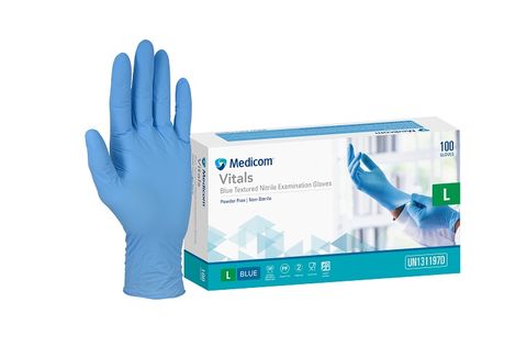 Nitrile Gloves 100 Large   BLUE  Powder Free