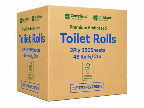 CCS 2ply 250sh Toilet Roll  48 Rolls/Ctn  Virgin