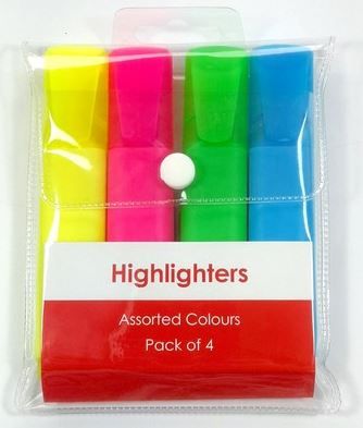 Highlighter (Yellow, Green, Blue, Pink) /WLT 4 70% Recycled