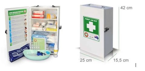 School and Childcare Metal Wall-Mounted FIRST AID KIT