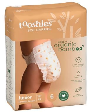 Tooshies BAMBOO Nappy Size 6 Junior 16kg+ 30pk