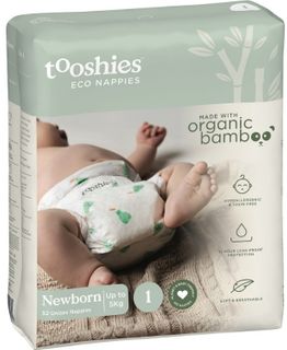 Tooshies BAMBOO Nappy Size 1 Newborn 3-5kg 52pk