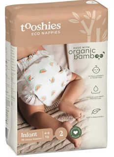 Tooshies BAMBOO Nappy Size 2 Infant 4-8kg 48pk