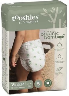 Tooshies BAMBOO Nappy Size 5 Walker 13-18kg 32pk