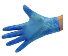 Vinyl Gloves Lightly Powdered Blue Large Box 100