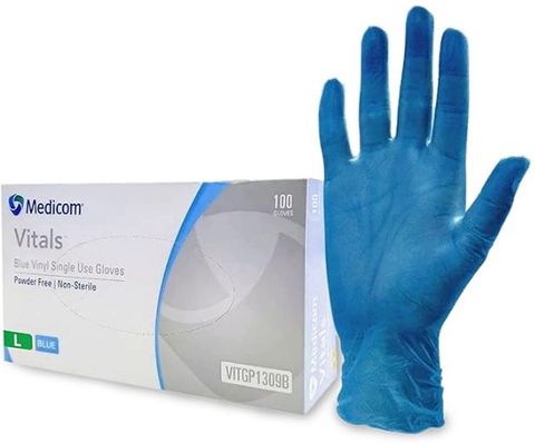 Powder Free Blue Vinyl Gloves Large Box 100