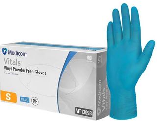 Powder Free Blue Vinyl Gloves Small Box 100