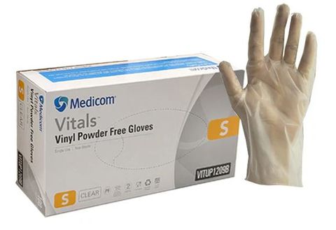 Small Powder Free Clear Vinyl Gloves  Box 100