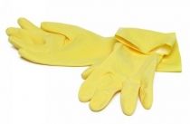Flock lined Yellow Gloves Size L