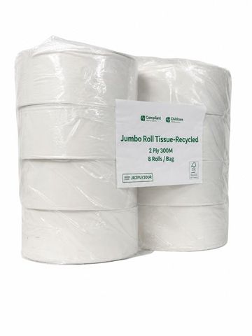 CCS  2ply Jumbo Roll 300m x 8 rolls  Recycled