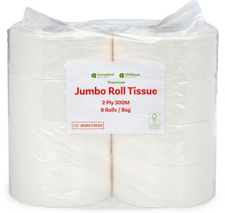 CCS  2 Ply Jumbo Roll 300m x 8 Rolls Virgin