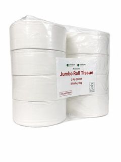 CCS  2 Ply Jumbo Roll 300m x 8 Rolls Virgin