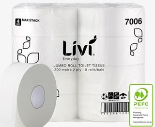 7006 2 Ply Jumbo Roll 300m x 8 Rolls Virgin