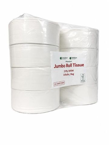 CCS  2 Ply Jumbo Roll 300m x 8 Rolls Virgin
