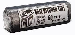 Black 36L Kitchen Tidy ROLL OF 50 ONLY.  1 x ROLL only