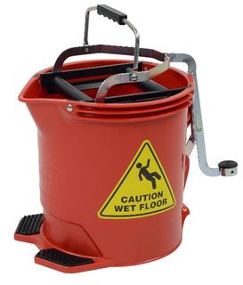 Mop Bucket 15 ltr METAL Wringer  RED