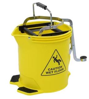 Mop Bucket 15 ltr METAL Wringer YELLOW