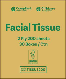 CCS  Facial Tissues  2 ply  200 x 30 Boxes Per Ctn