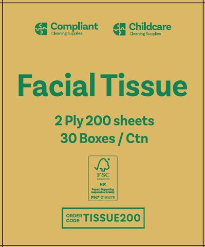 CCS  Facial Tissues  2 ply  200 x 30 Boxes Per Ctn