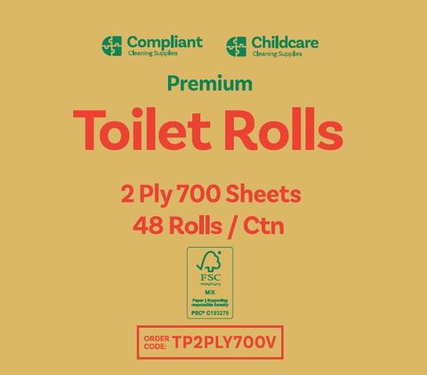 CCS/7004  2ply 700sh Toilet Roll 48 Rolls/Ctn  Virgin