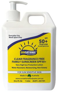 Sunsational Sunscreen - Fragrance free  1L 50+