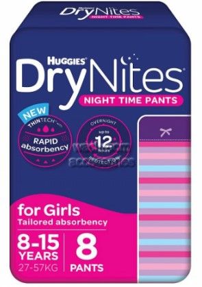 HUGGIES  DryNites GIRL 8-15YR Carton 24