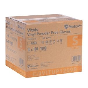 CTN of 10 Small Powder free gloves Vinyl