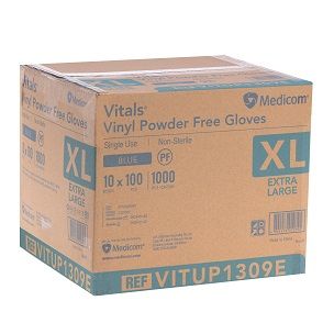 CTN of 10 Extra Large BLUE Powder free gloves Vinyl