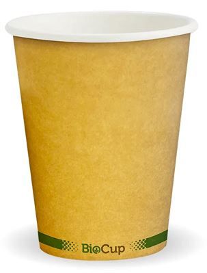Biopak Coffee Cup Single Wall Brown 8oz (80mm) -CTN 1000