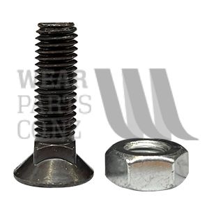 Csk Plough Bolt/nut M10x35 Gr10.9